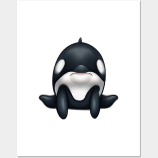 Cute Orca Drawing Posters and Art